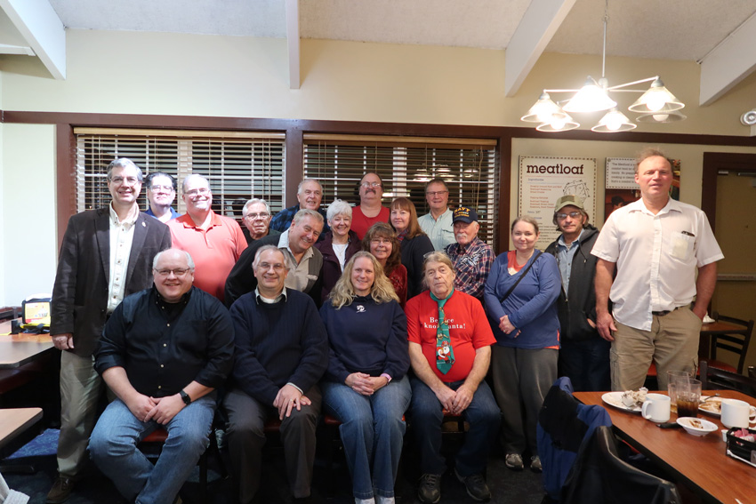 Elgin Coin Club members at their Christmas party in December, 2019.